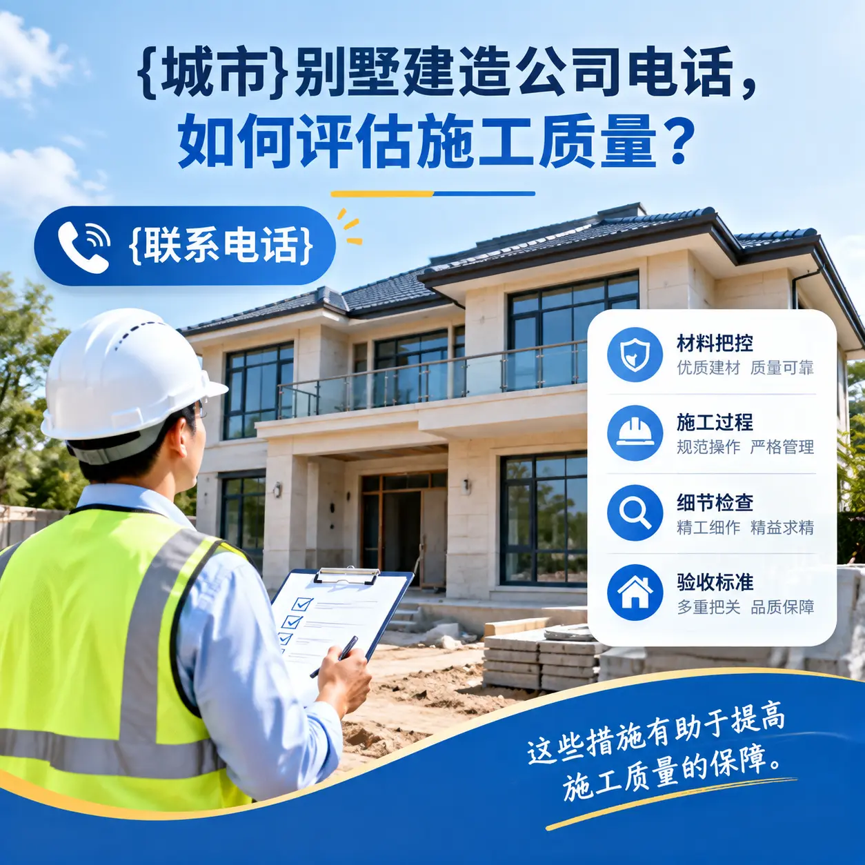 沿河别墅建造公司电话，如何评估施工质量？