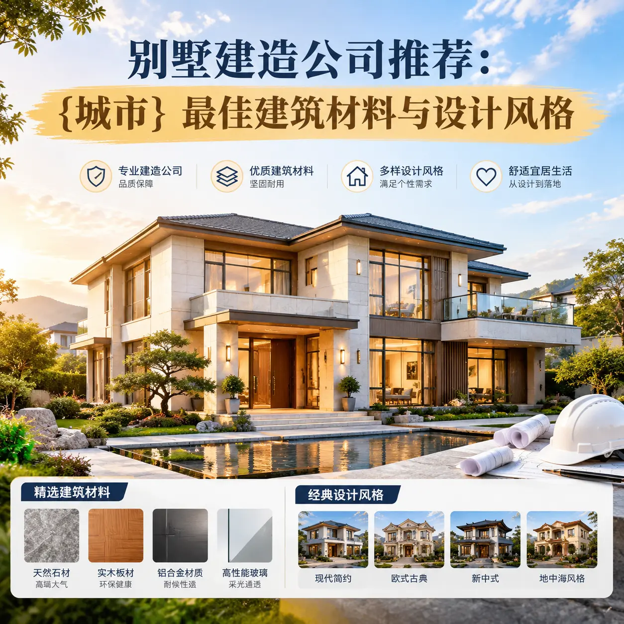 别墅建造公司推荐： 沿河 最佳建筑材料与设计风格